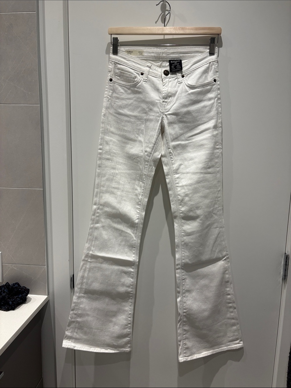 Buffalo David Bitton White Flared Wide-Leg Jeans